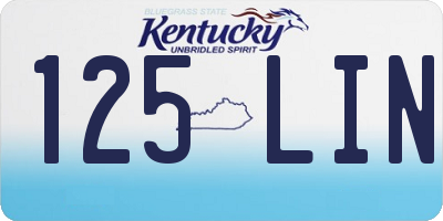KY license plate 125LIN