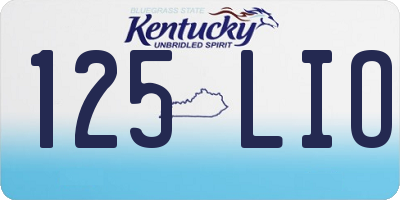 KY license plate 125LIO