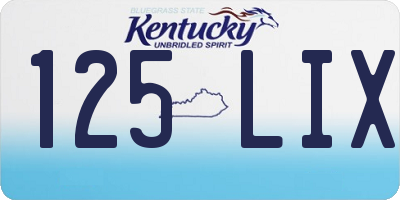 KY license plate 125LIX