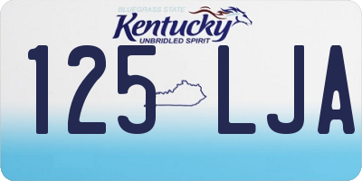 KY license plate 125LJA