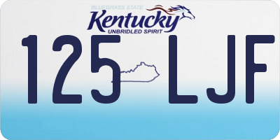 KY license plate 125LJF