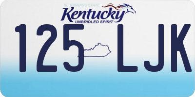 KY license plate 125LJK