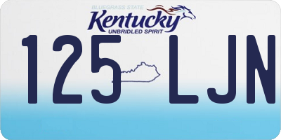 KY license plate 125LJN