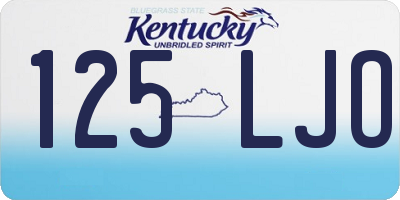 KY license plate 125LJO