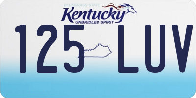 KY license plate 125LUV