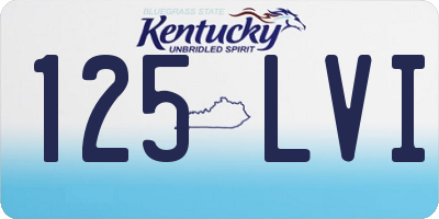 KY license plate 125LVI
