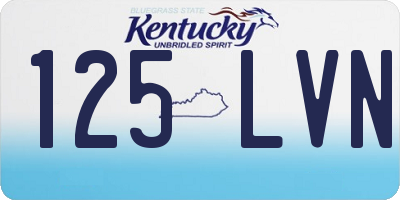 KY license plate 125LVN