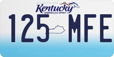 KY license plate 125MFE