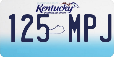 KY license plate 125MPJ