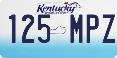 KY license plate 125MPZ