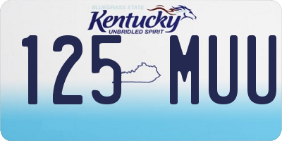 KY license plate 125MUU