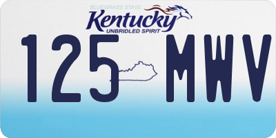 KY license plate 125MWV