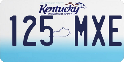 KY license plate 125MXE
