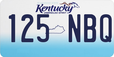 KY license plate 125NBQ