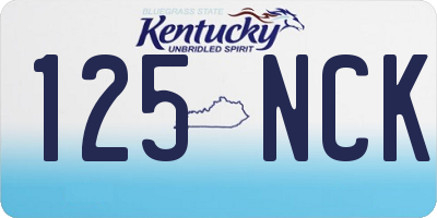 KY license plate 125NCK
