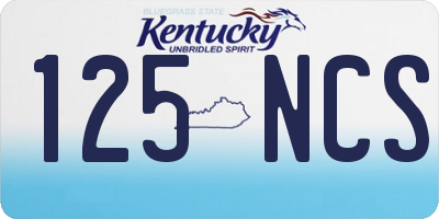 KY license plate 125NCS