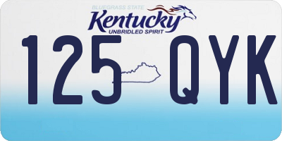 KY license plate 125QYK