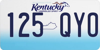 KY license plate 125QYO