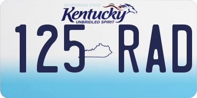 KY license plate 125RAD
