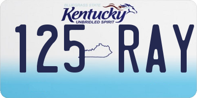 KY license plate 125RAY