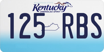 KY license plate 125RBS