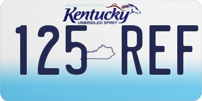 KY license plate 125REF