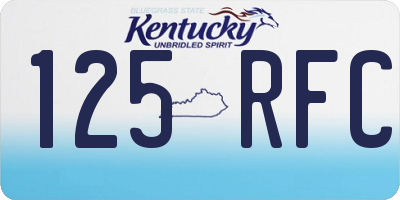 KY license plate 125RFC