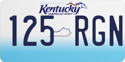 KY license plate 125RGN