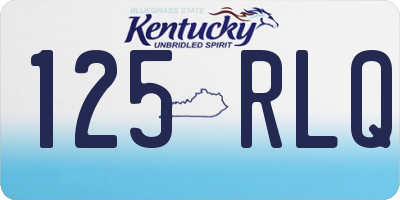 KY license plate 125RLQ