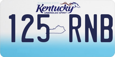 KY license plate 125RNB