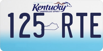 KY license plate 125RTE