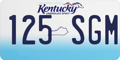 KY license plate 125SGM