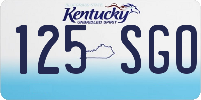 KY license plate 125SGO