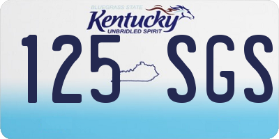 KY license plate 125SGS