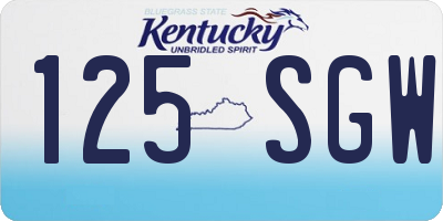 KY license plate 125SGW