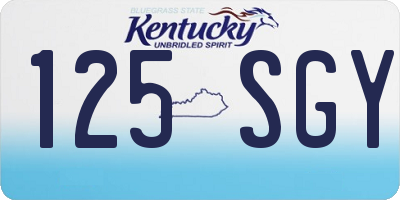 KY license plate 125SGY