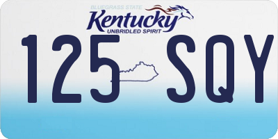 KY license plate 125SQY