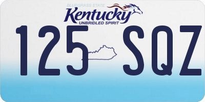 KY license plate 125SQZ