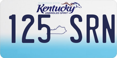 KY license plate 125SRN