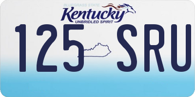 KY license plate 125SRU