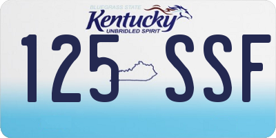 KY license plate 125SSF