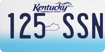 KY license plate 125SSN