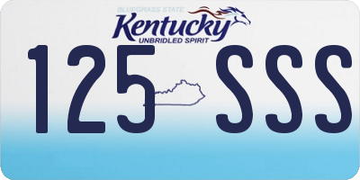 KY license plate 125SSS