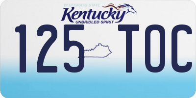 KY license plate 125TOC