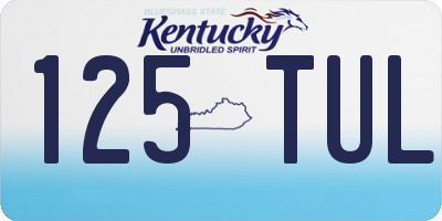 KY license plate 125TUL