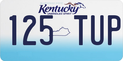 KY license plate 125TUP