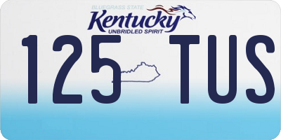 KY license plate 125TUS