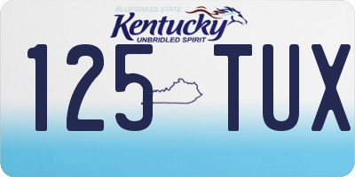 KY license plate 125TUX