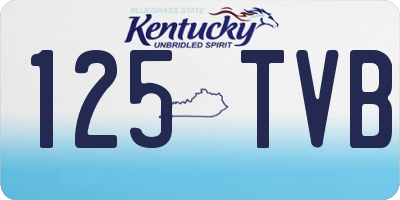 KY license plate 125TVB