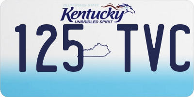 KY license plate 125TVC